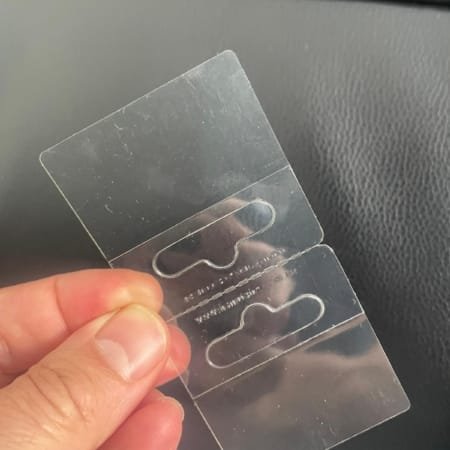 Euro Large Butterfly Hang Tab waste cut out is NOT removed